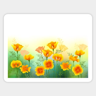 Background with California Poppy Sticker